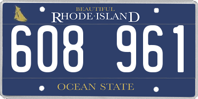 RI license plate 608961
