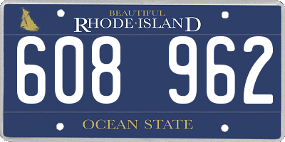 RI license plate 608962
