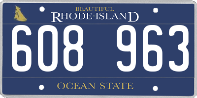 RI license plate 608963
