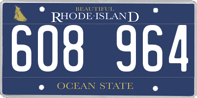 RI license plate 608964