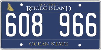 RI license plate 608966