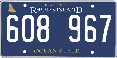 RI license plate 608967