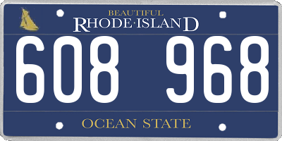 RI license plate 608968