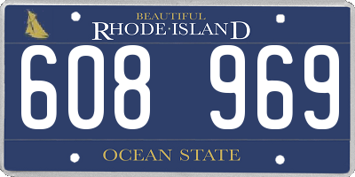RI license plate 608969