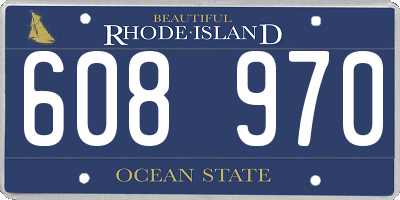RI license plate 608970