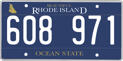 RI license plate 608971