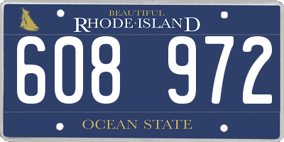RI license plate 608972