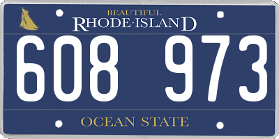 RI license plate 608973