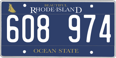 RI license plate 608974
