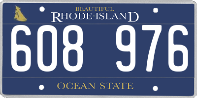 RI license plate 608976