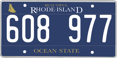 RI license plate 608977