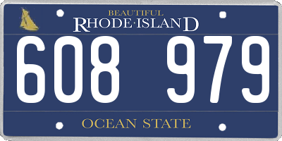 RI license plate 608979