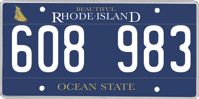 RI license plate 608983