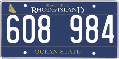RI license plate 608984