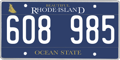 RI license plate 608985