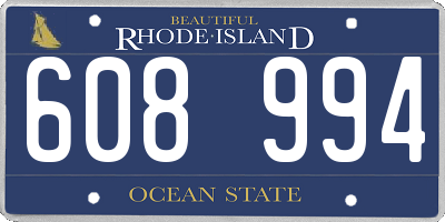 RI license plate 608994