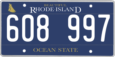RI license plate 608997