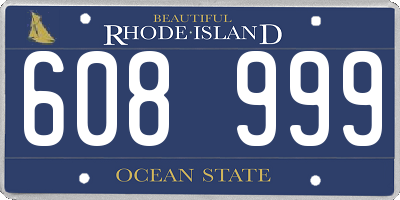 RI license plate 608999