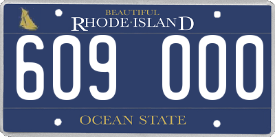 RI license plate 609000
