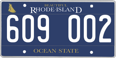 RI license plate 609002