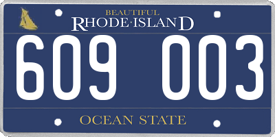 RI license plate 609003