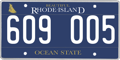 RI license plate 609005