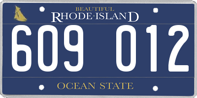 RI license plate 609012