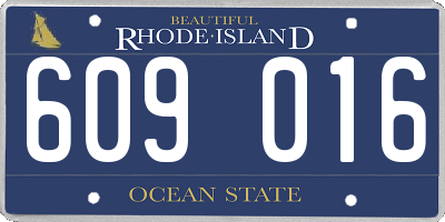RI license plate 609016