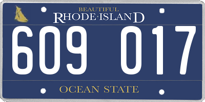 RI license plate 609017