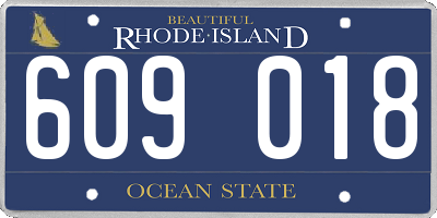 RI license plate 609018