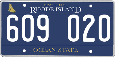 RI license plate 609020