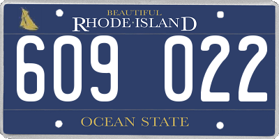 RI license plate 609022