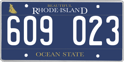RI license plate 609023
