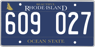 RI license plate 609027