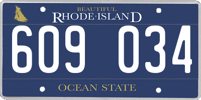 RI license plate 609034