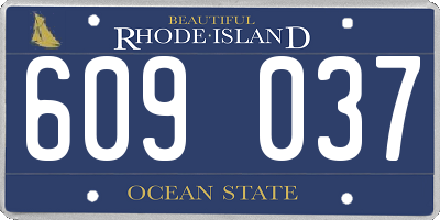 RI license plate 609037