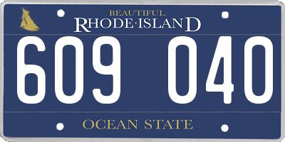 RI license plate 609040