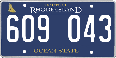 RI license plate 609043