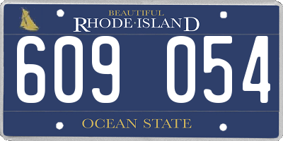 RI license plate 609054