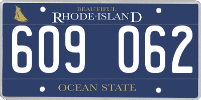 RI license plate 609062