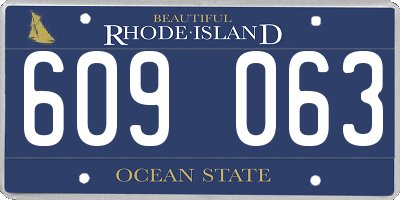 RI license plate 609063