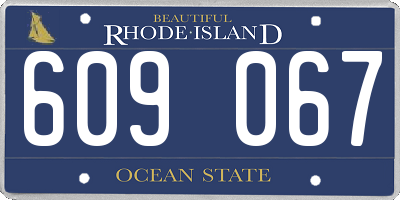 RI license plate 609067