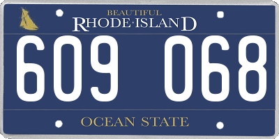 RI license plate 609068