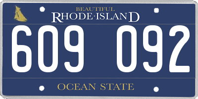 RI license plate 609092
