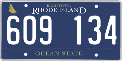 RI license plate 609134