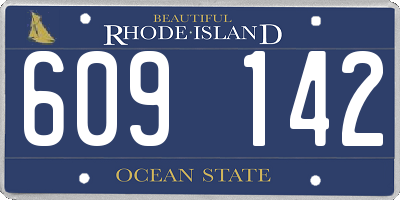 RI license plate 609142
