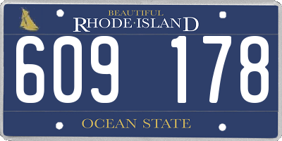 RI license plate 609178