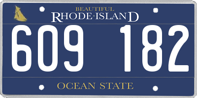 RI license plate 609182