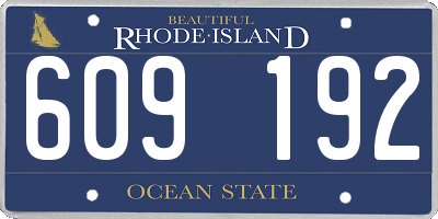 RI license plate 609192