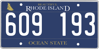 RI license plate 609193